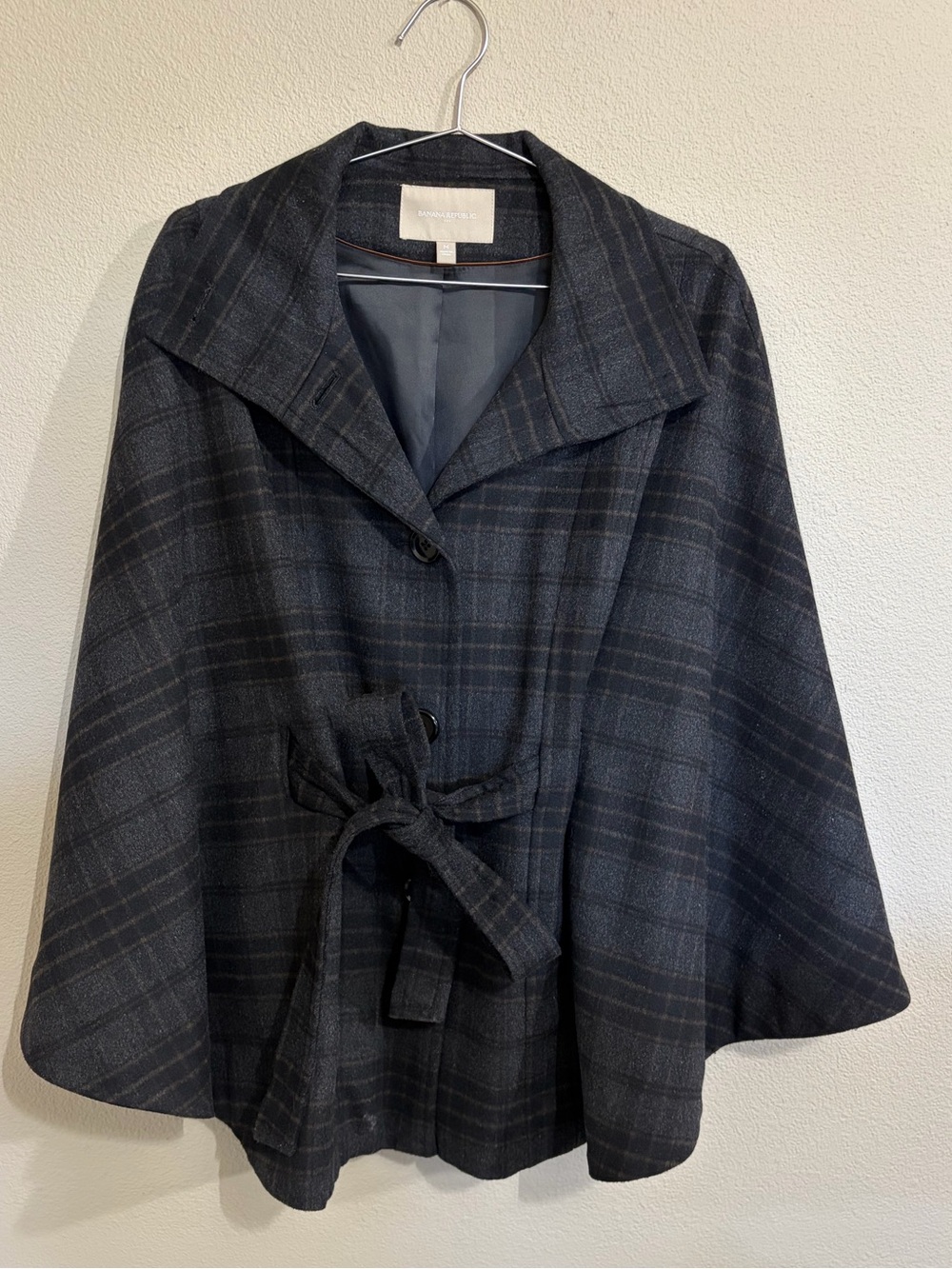 Banana Republic Wool Charcoal Gray Cape